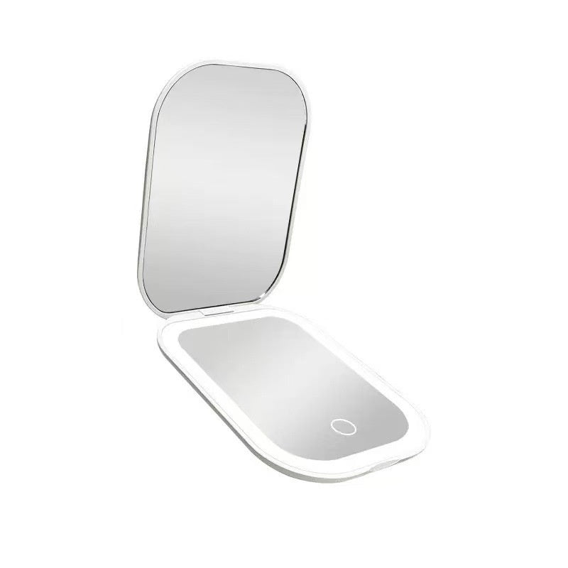 Ultra-Thin Foldable LED Makeup Mirror with Tricolor Light
