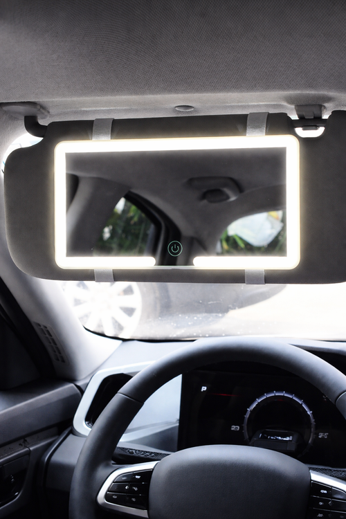 LED Car Sun Visor Makeup Mirror with Tricolor Light